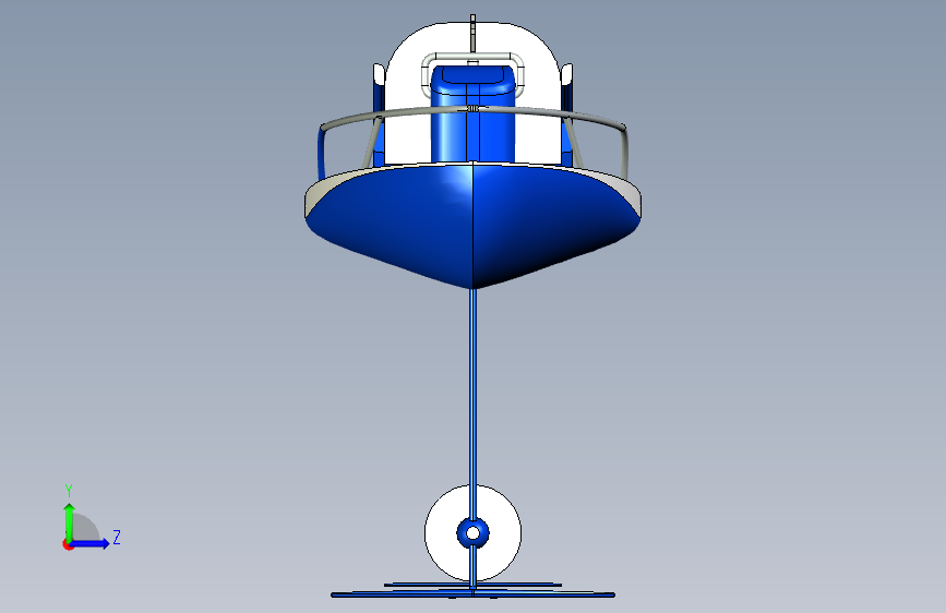 G046297-hydrofoil+personal+boat+(eww)=轮船船体 左侧视图