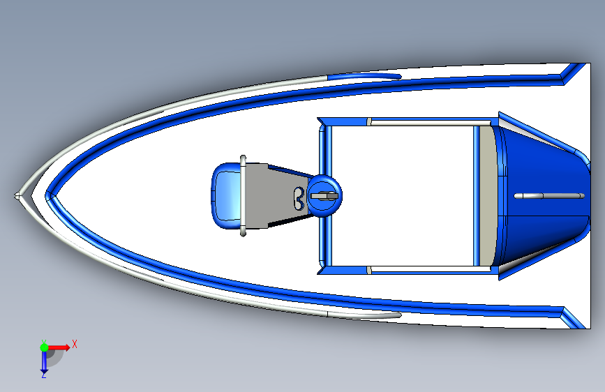 G046297-hydrofoil+personal+boat+(eww)=轮船船体 俯视图