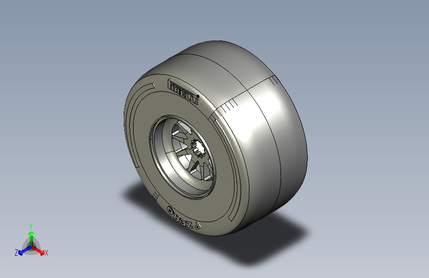 G063535-轮毂和轮胎 法拉利 F1 - Catia V5=汽车车轮轮毂轮胎
