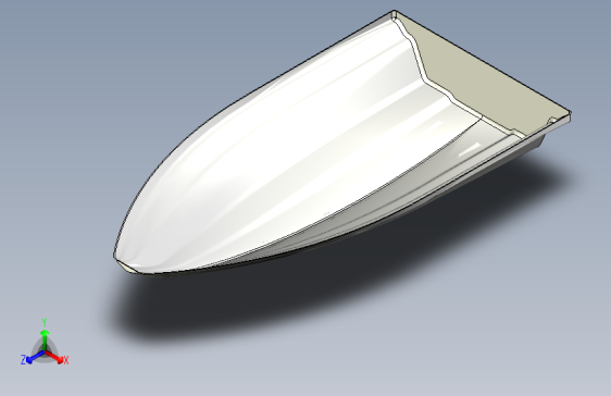 G046597-玻璃纤维船船体6x3x1.5英尺，40磅=轮船船体