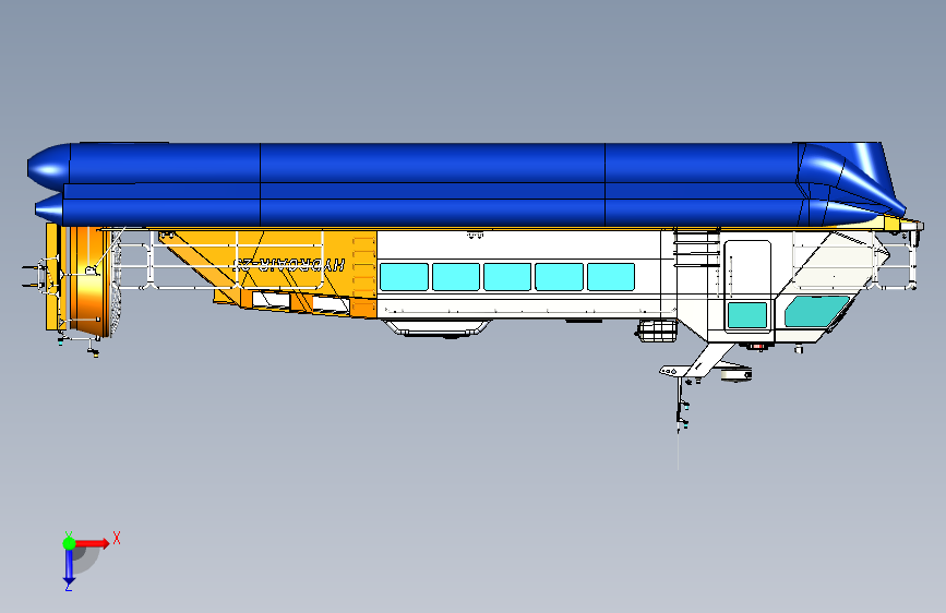 G046632-乘客两栖气垫船+_HYDROAIR+25_=轮船船体 俯视图