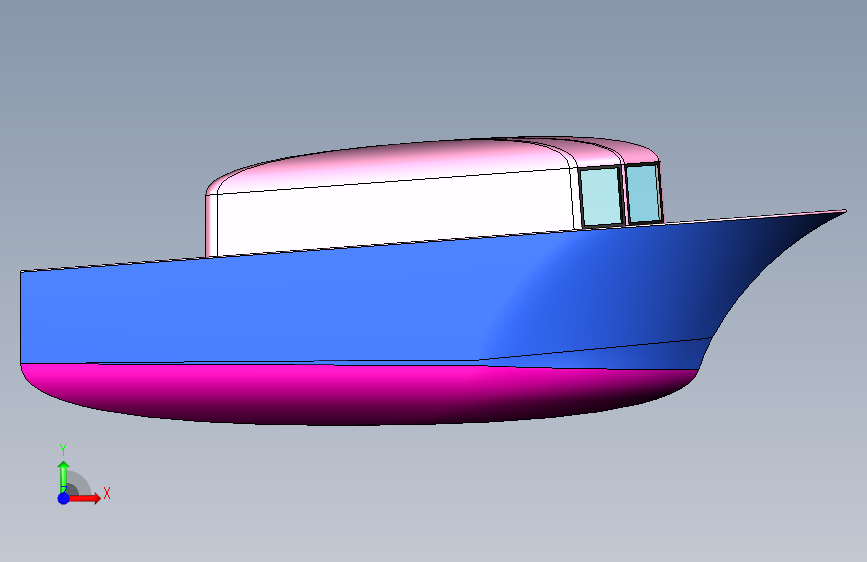 G046763-船+(124)=轮船船体 正面视图