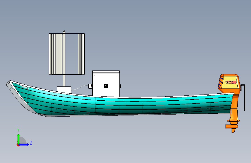 G046814-船+(175)=轮船船体 左侧视图