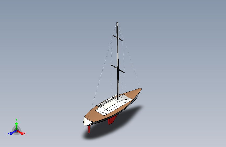 G047319-帆船+3D+模型（Beneteau+First+456）=轮船船体