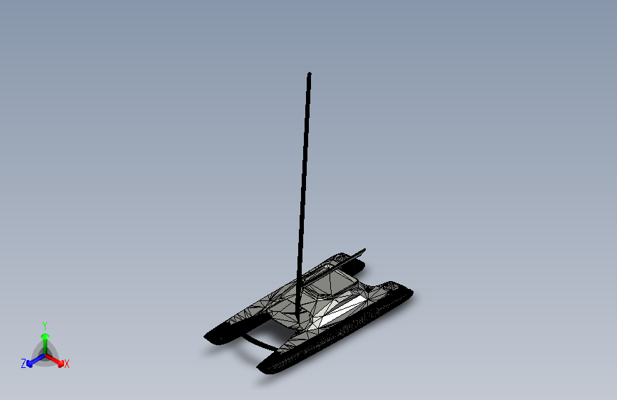 G047332-帆船双体船游艇A1=轮船船体