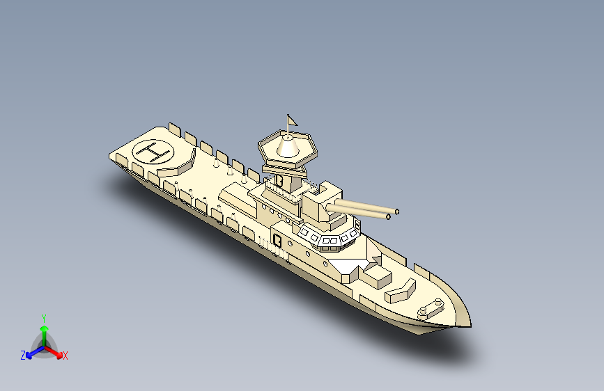 G047492-海军战舰设计=轮船船体