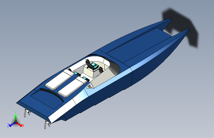 G047500-海上双体船+40+英尺=轮船船体