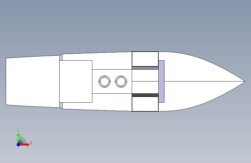 G047720-军舰=轮船船体 正面视图