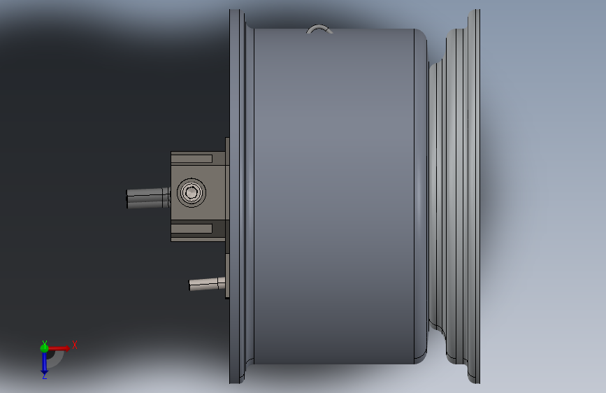 G064738-为一辆旨在参加赛车比赛的 Formula Student 设计前轮组件=汽车车轮轮毂轮胎 俯视图