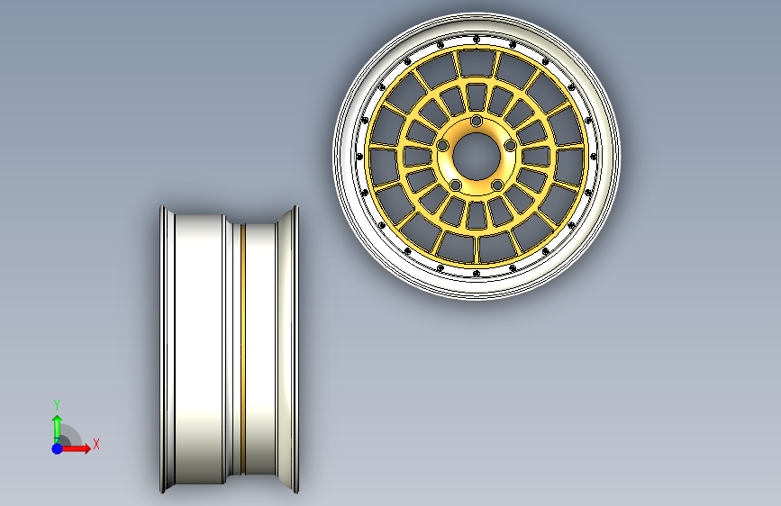G065112-18x8.5 轮毂=汽车车轮轮毂轮胎 正面视图