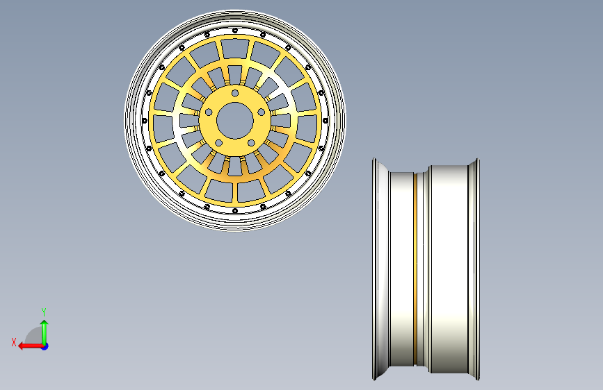G065112-18x8.5 轮毂=汽车车轮轮毂轮胎 背面视图