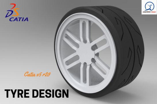 G065318-CATIA教程_ 如何在CATIA V5中设计轮胎_ CADTECH MAHI #9 (1)=汽车车轮轮毂轮胎