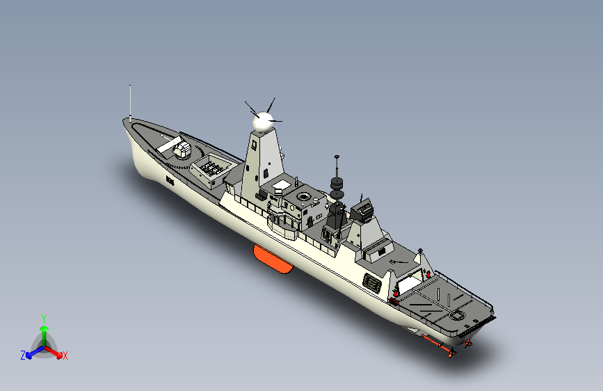 G048184-驱逐舰+HMS+龙+D35=轮船船体