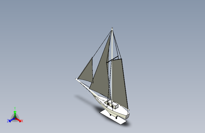 G048467-微型帆船=轮船船体