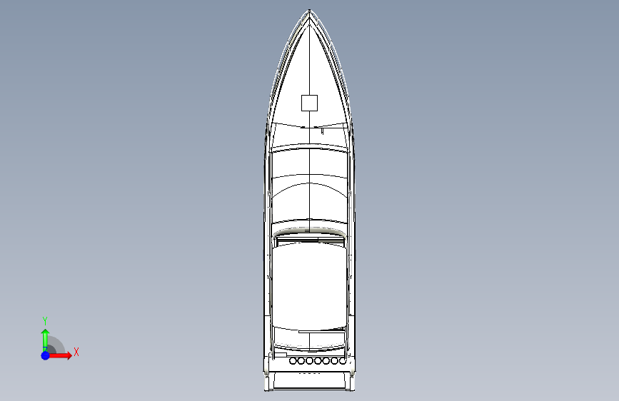 G048495-我喜欢印尼欢乐船+附内饰=轮船船体 正面视图