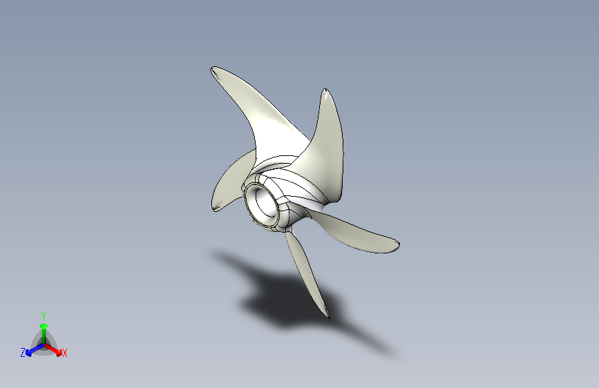 G048511-五鳍船螺旋桨=轮船船体