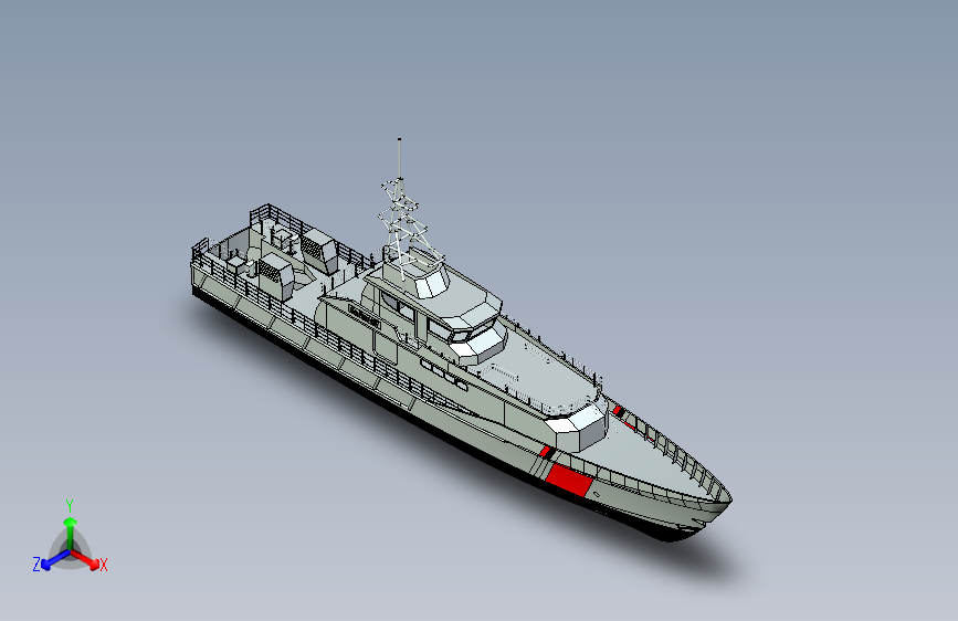 G048617-巡逻船42.8米=轮船船体
