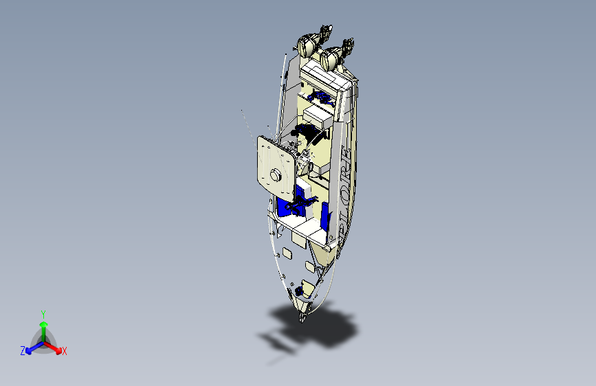 G048876-中心控制台运动艇设计概念研究3D模型=轮船船体
