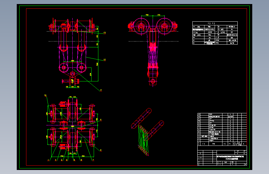 AutoCAD 350t门机主起升-船舶机械图纸