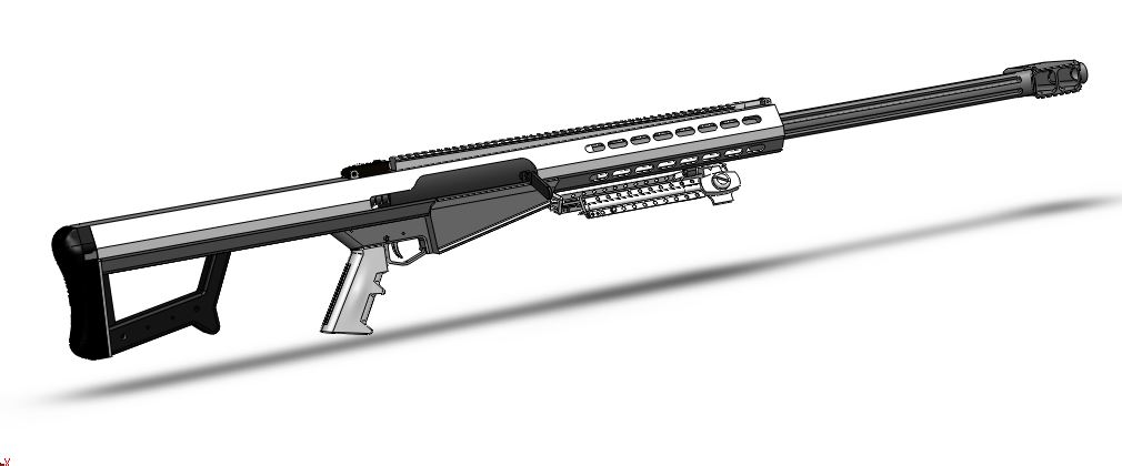 0160-BARRET+M-107+12.7X99+BMG+半自动狙击步枪=仅限虚拟游戏设计，不可制作实物，否则后果自负