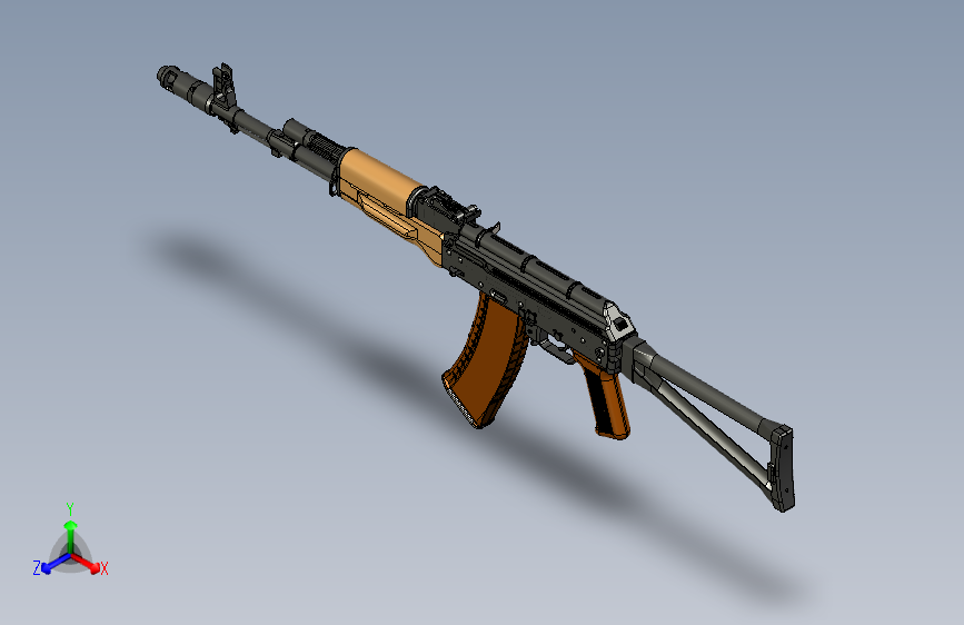 0165-Kalashnikov+AKS-74=仅限虚拟游戏设计，不可制作实物，否则后果自负