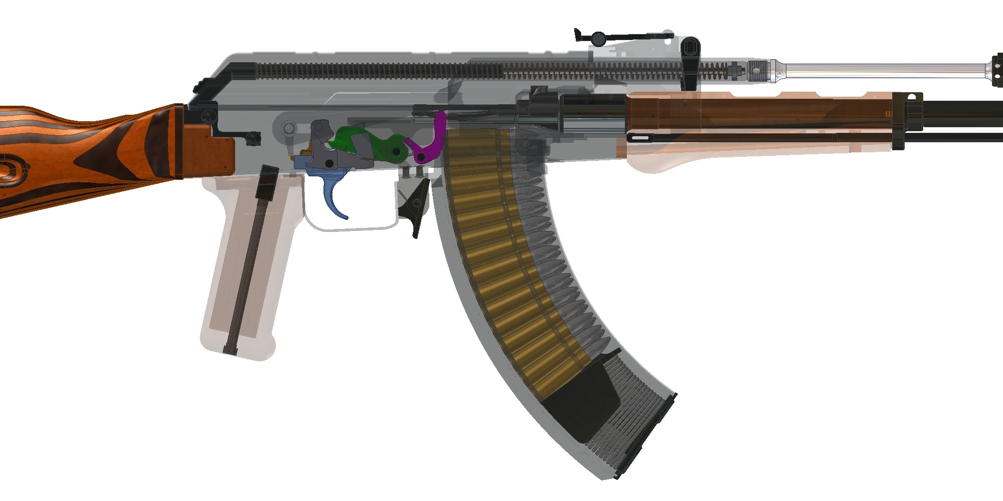 0148-AKM+(AK-47)=仅限虚拟游戏设计,不可制作实物,否则后果自负