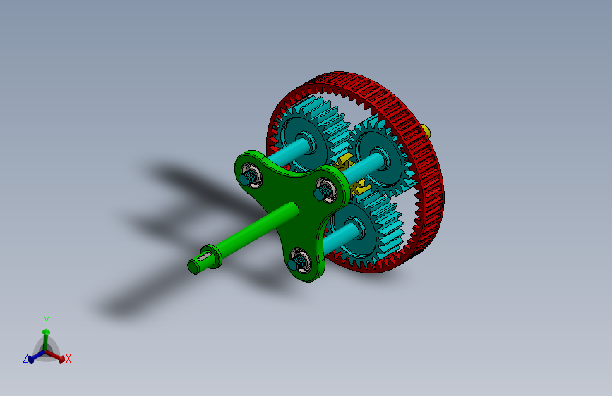 行星齿轮系统案例简易模型3D图纸 Solidworks设计