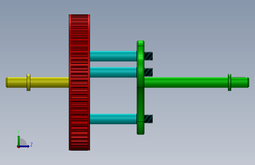 行星齿轮系统案例简易模型3D图纸 Solidworks设计 左侧视图