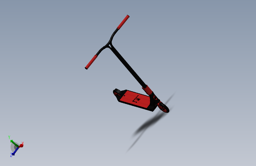 G067597-自由式滑板车 solidworks CAO 3D=滑板车