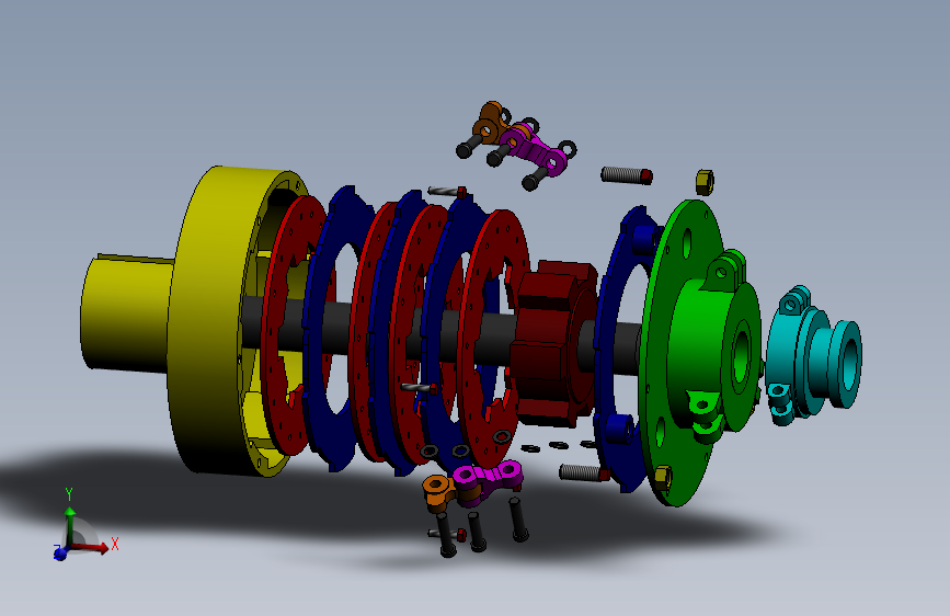 G067650-Marzouk SolidWorks - 多片式摩擦离合器 - 免费树木模型及教程=离合器