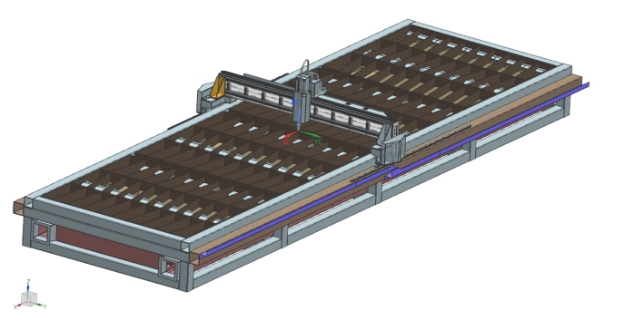 6000x1500x100数控等离子切割机  x_t格式
