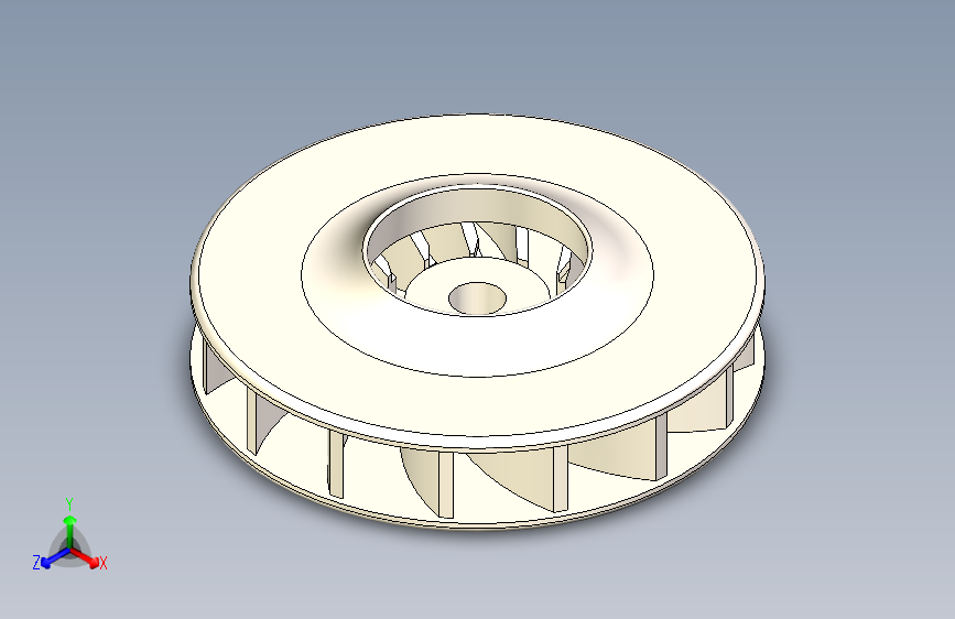 G049945-SolidWorks中的离心式叶轮风扇3D模型+_+机械设计=叶轮推进器