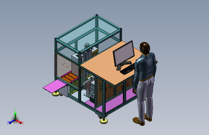 模具图像检测机3D模型 主视图