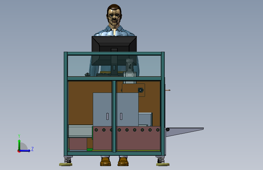 模具图像检测机3D模型 左侧视图