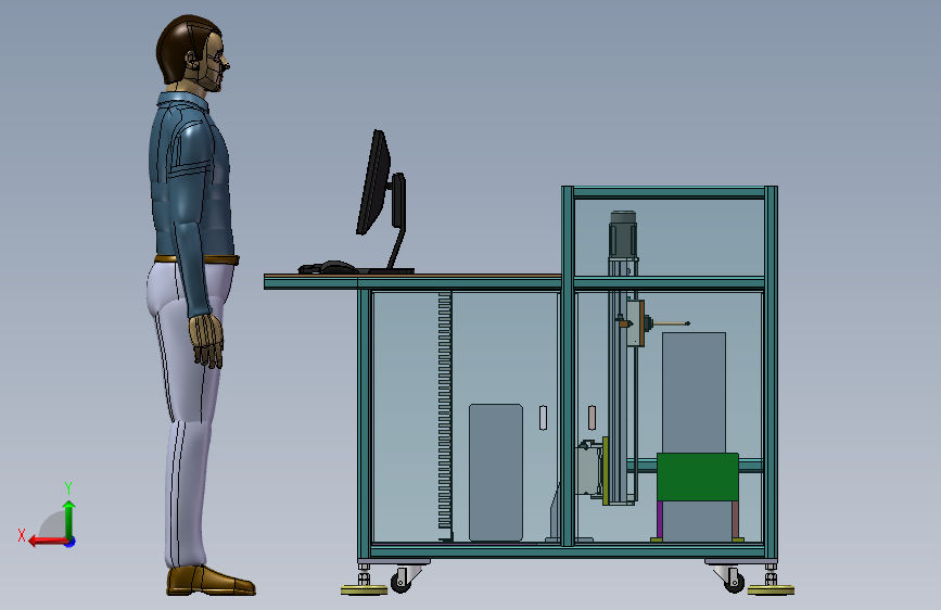 模具图像检测机3D模型 背面视图
