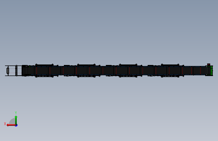 1600x42000带式传送带输送机 背面视图