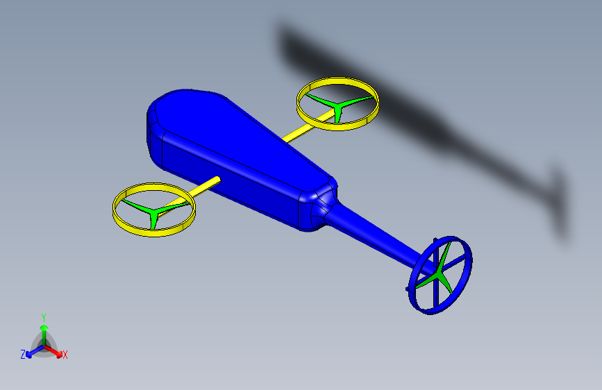 G051778-倾斜旋翼双旋翼无人机带后螺旋桨概念设计=螺旋桨
