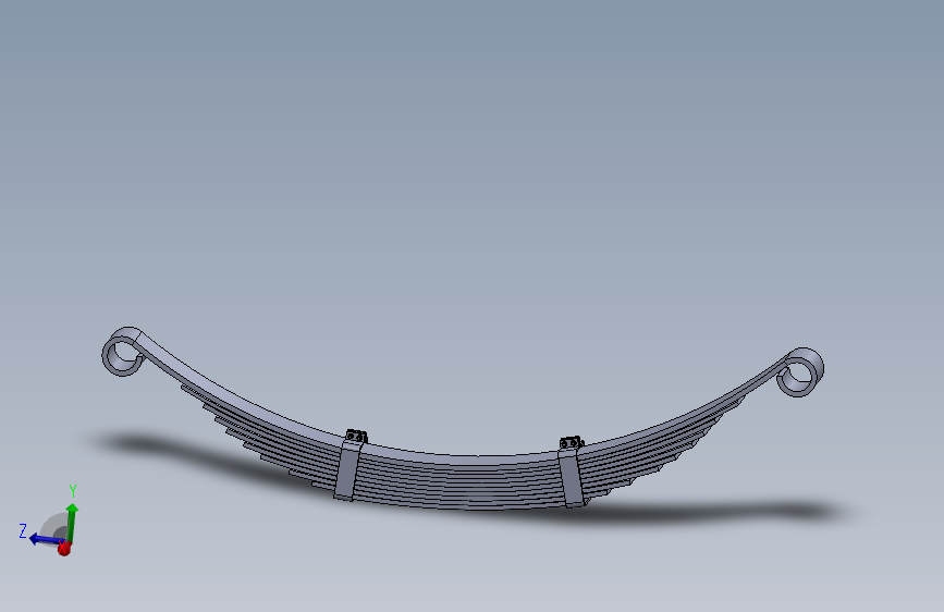 G070101-在SolidWorks中开发的板簧悬架系统=减震器板簧