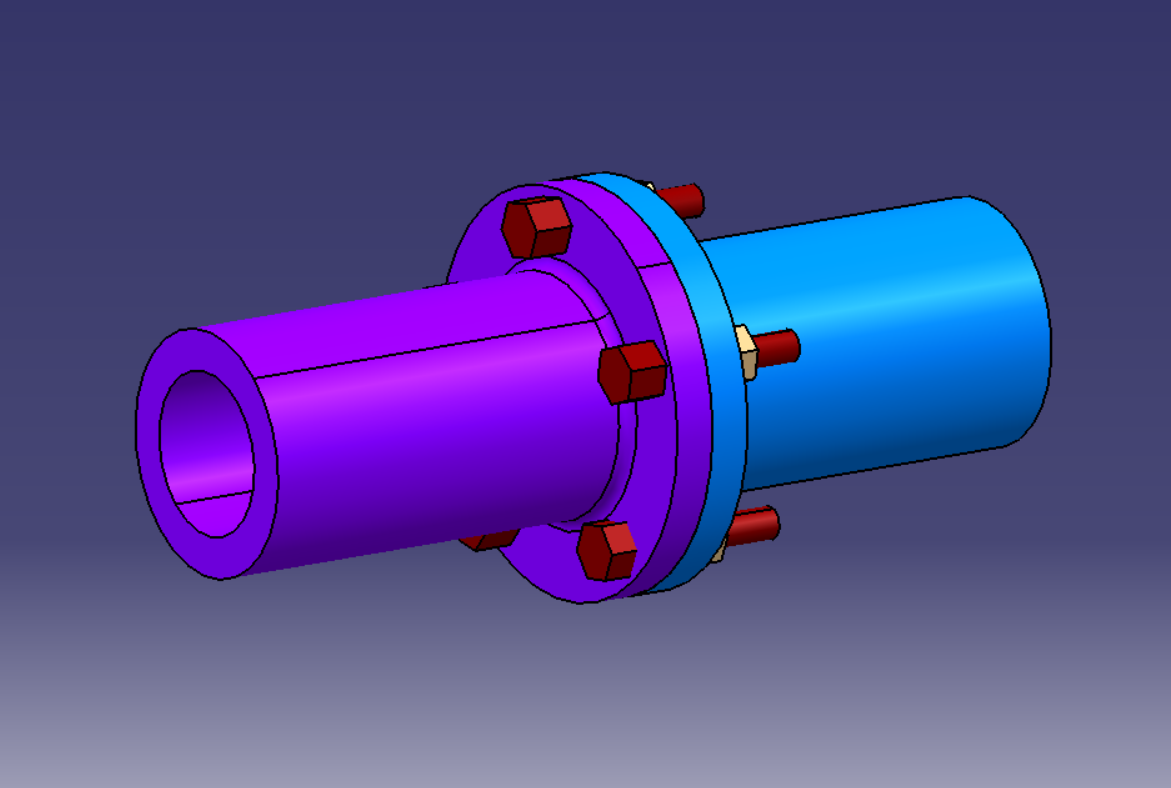 G070811-法兰连接=联轴器_CATIA V5R20_模型图纸下载 – 懒石网