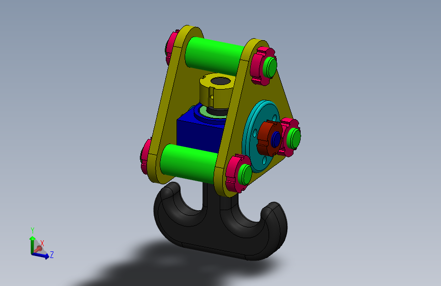 G072391-- SOLIDWORKS 吊钩=起重机吊钩卷扬机