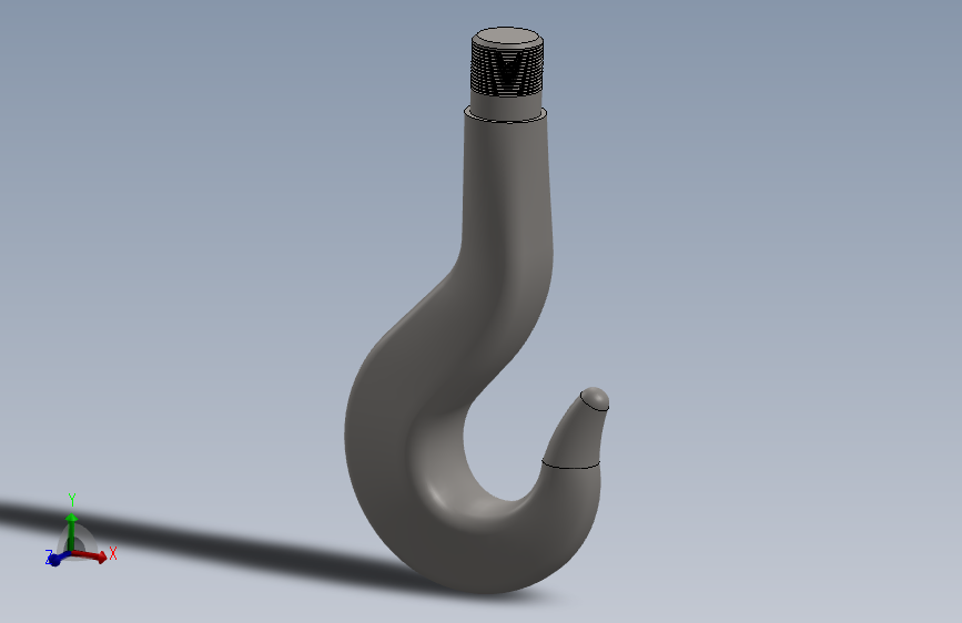 G072831-SolidWorks中的起重机吊钩=起重机吊钩卷扬机