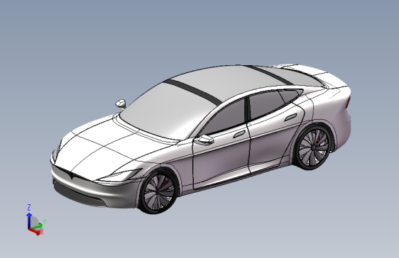 Tesla Concept特斯拉轿车模型3D图纸 STEP格式