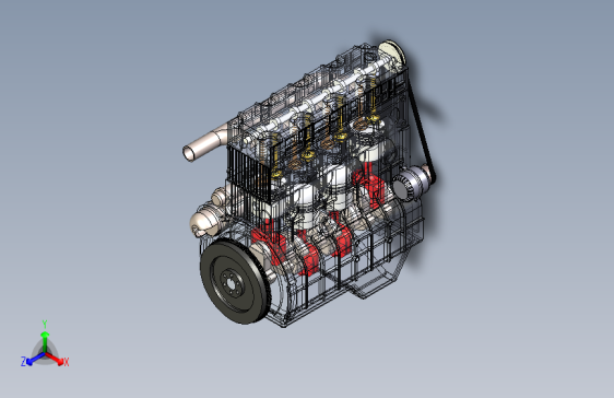 G052273-4气缸内联汽油发动机，4气缸等级汽油201+HP电机=发动机引擎