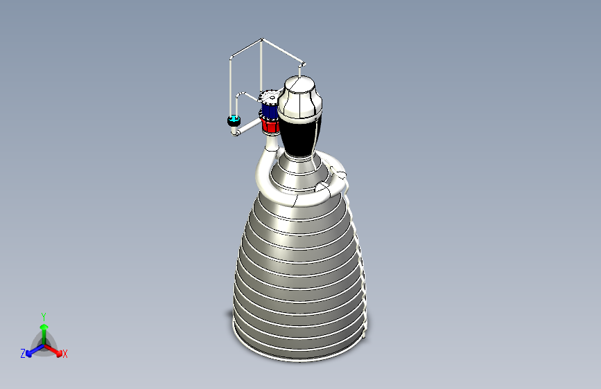 G052608-RS-25火箭推进发动机在SolidWorks上的设计=发动机引擎