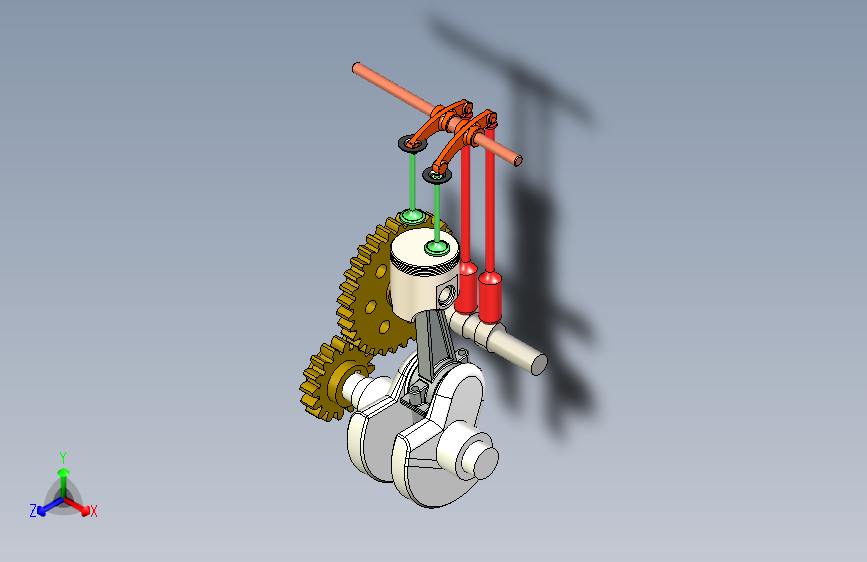 G052619-SolidWorks+6中的单缸发动机=发动机引擎