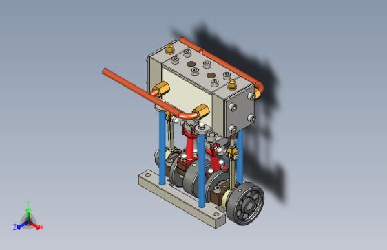 G052648-twin-cylinder_steam_engine（dyn_sim）=发动机引擎