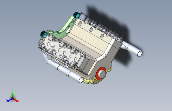 G052676-V6+IC引擎基本3D型号=发动机引擎