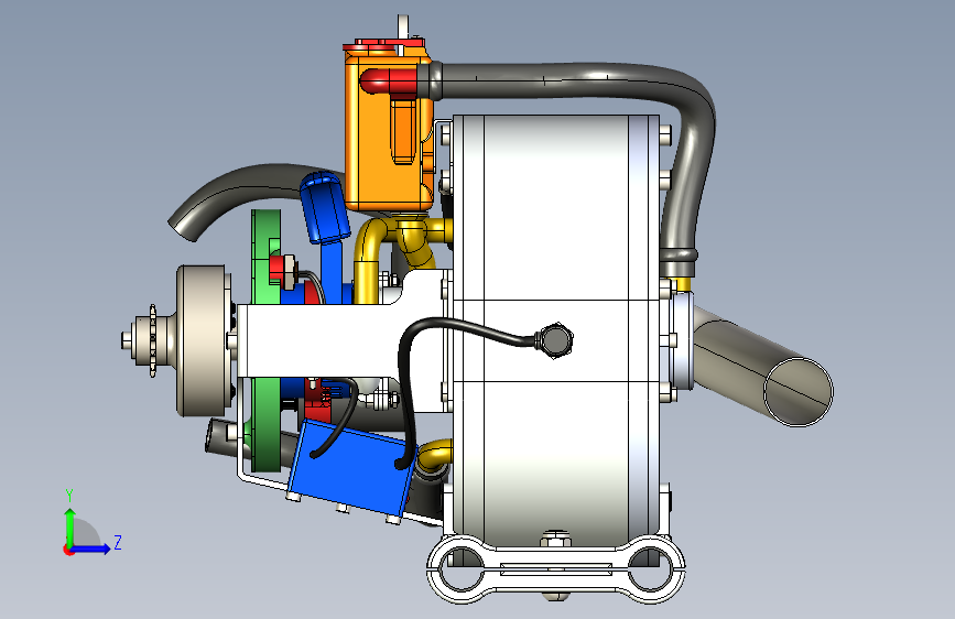 G053119-wip+_+Go+Kart+Rotary(Wankel)发动机=发动机引擎 左侧视图