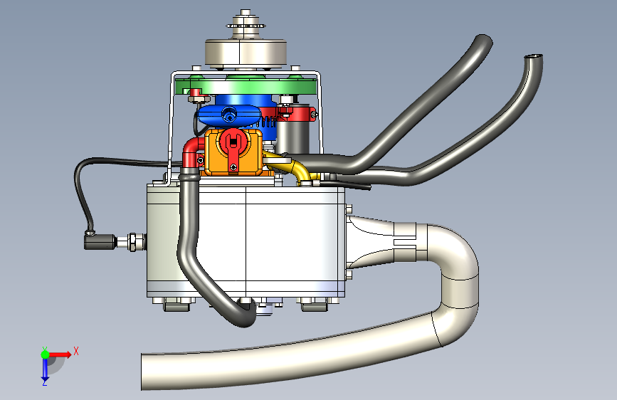G053119-wip+_+Go+Kart+Rotary(Wankel)发动机=发动机引擎 俯视图