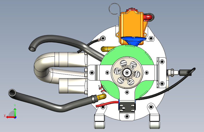 G053119-wip+_+Go+Kart+Rotary(Wankel)发动机=发动机引擎 背面视图